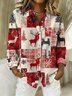 Christmas Casual Shawl Collar Shirt
