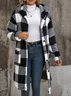 Geometric Casual Regular Fit Hoodie Coat