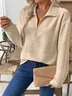 Casual Shawl Collar Cotton Sweatshirt