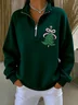 Zipper Casual Christmas Tree Sweatshirt