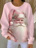 Casual Printing Santa Claus Loose Sweatshirt