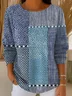 Abstract Printing Crew Neck Casual Sweater