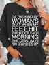 Women's Funny Cute She's up Saying Casual Crew Neck Sweatshirt