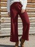 Loose Plain Corduroy Casual Pants