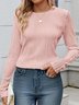 Casual Plain Crew Neck Regular Sleeve T-shirt