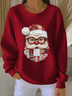Loose Crew Neck Christmas Casual Sweatshirt