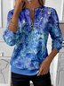 Women's Abstract Print Casual Zipper Long Sleeve Sweatshirt