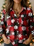 Shawl Collar Loose Casual Christmas Shirt