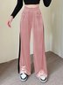 Women's  Elastic Waist H-Line Wide Leg Pants Daily Going Out Pants Pink Casual Split Joint Plain Spring/Fall Pants