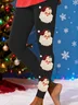 Santa Claus Casual Printing Jersey Leggings