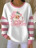 Loose Printing Casual Christmas Sweatshirt