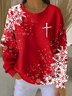 Casual Christmas Printing Sweatshirt