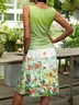A-Line Casual Sleeveless Floral Knitting Dress